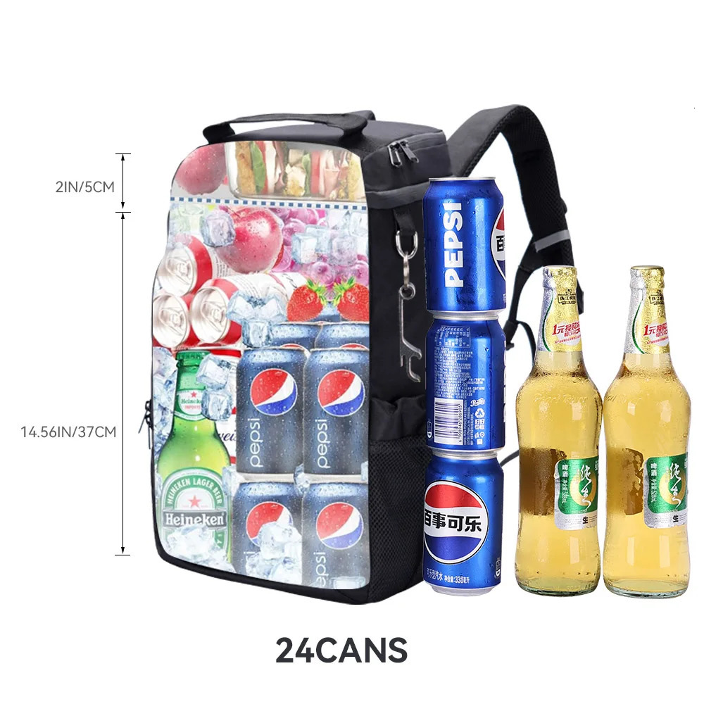 Picnic Cooler Bag Large Capacity Camping Meal Hikking Thermal Backpack with Bottle Opener Leakproof Insulated Lunch 251018