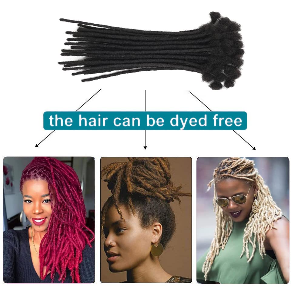 Handmade Locs Human Hair 10 Strands 02cm Real Human Hair Dreadlocks for Men Women Permanent Locs Can Be Dyed Bleached Curled Needled