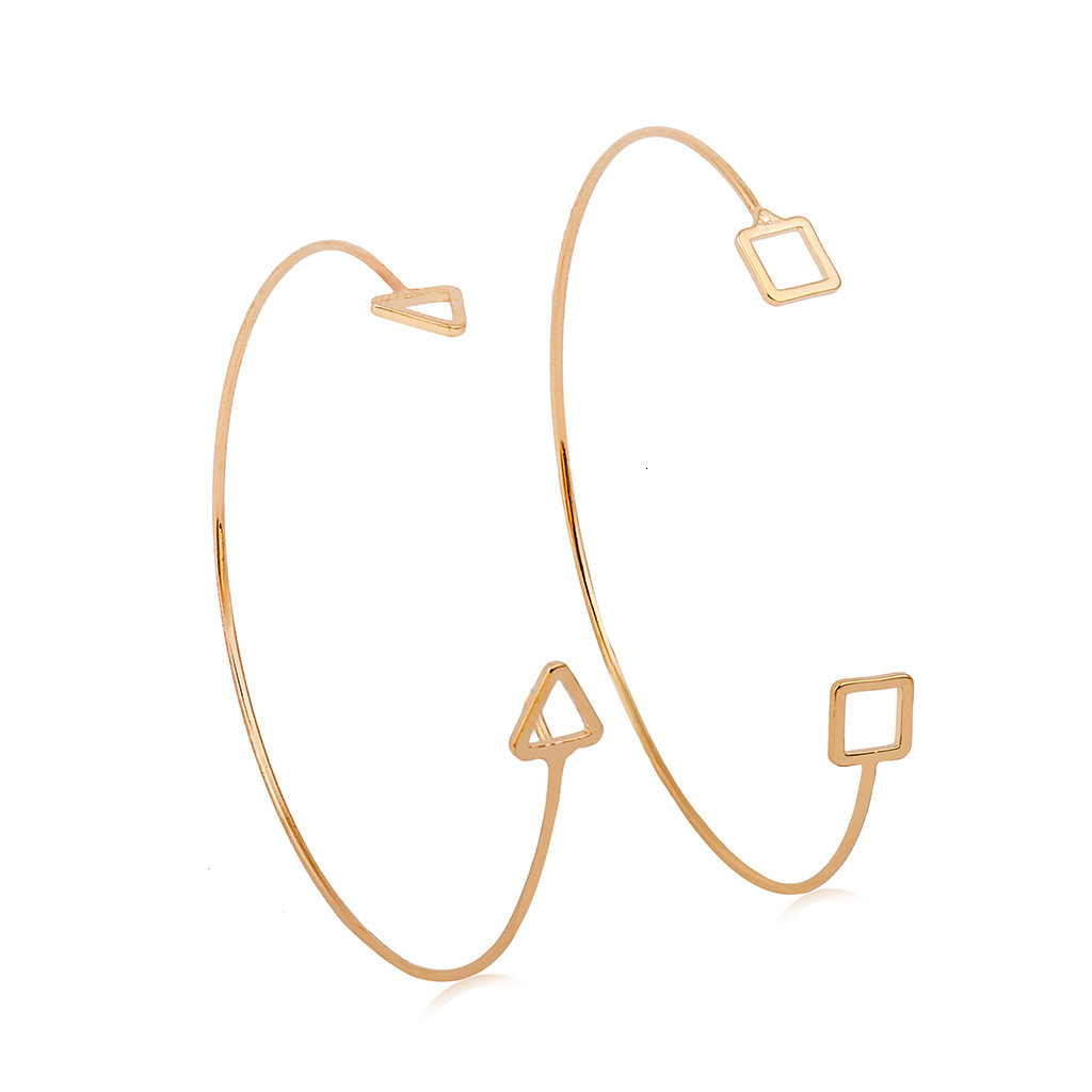 Minimalist Style Hollow Triangle Geometric Open Korean Version Bracelet Bangle