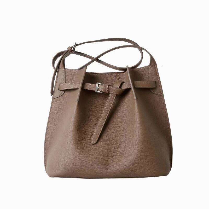 Women Genuine Cow Leather Shoulder Bag Lady Large Capacity Bucket Tote High Quality Fashion Commuter Handbag Gift 251025