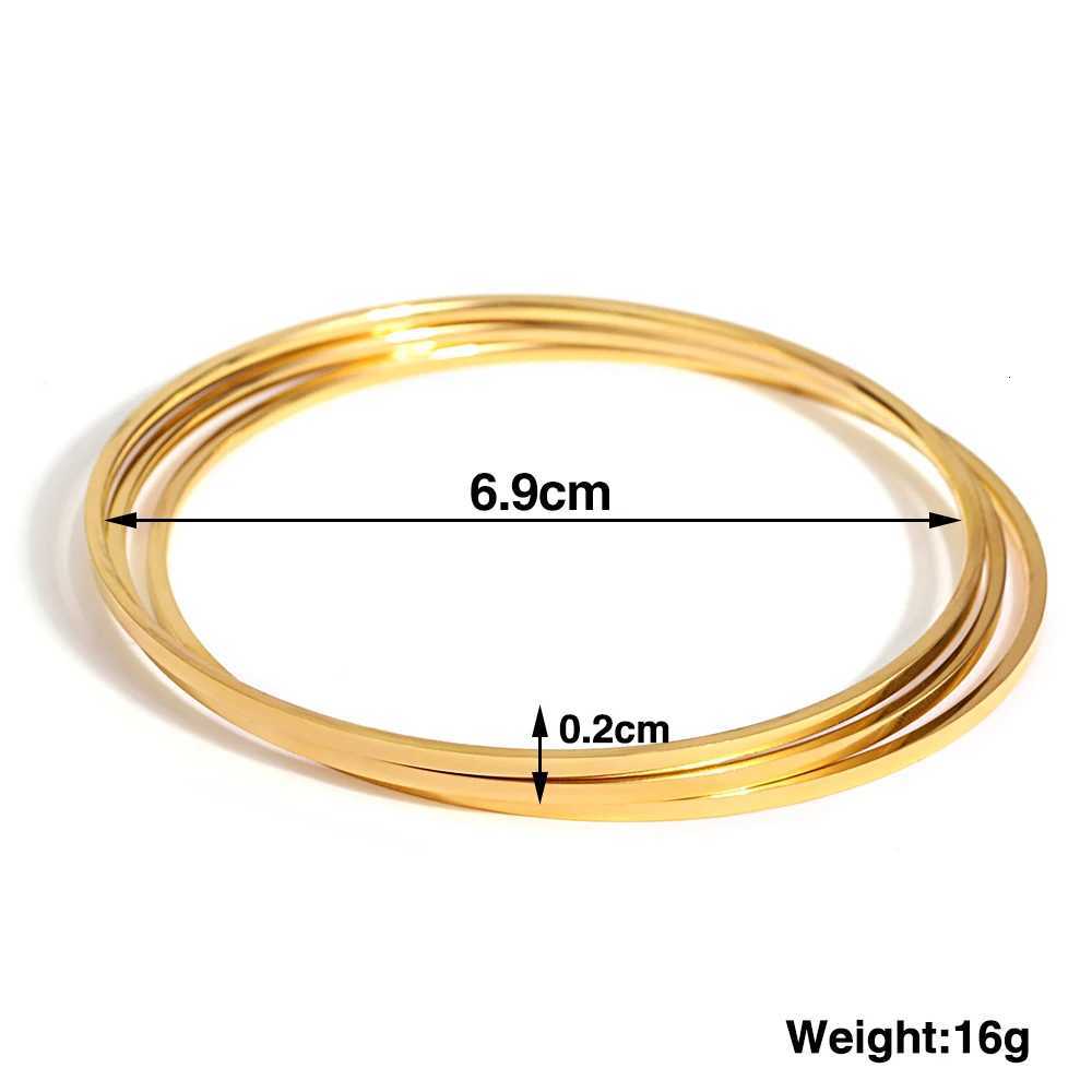 Greatera 3pcsset 2mm Stainl Steel Thin Bangles Bracelets for Wen Gold Plated Stackable Bracelet Waterproof JewelryW251025