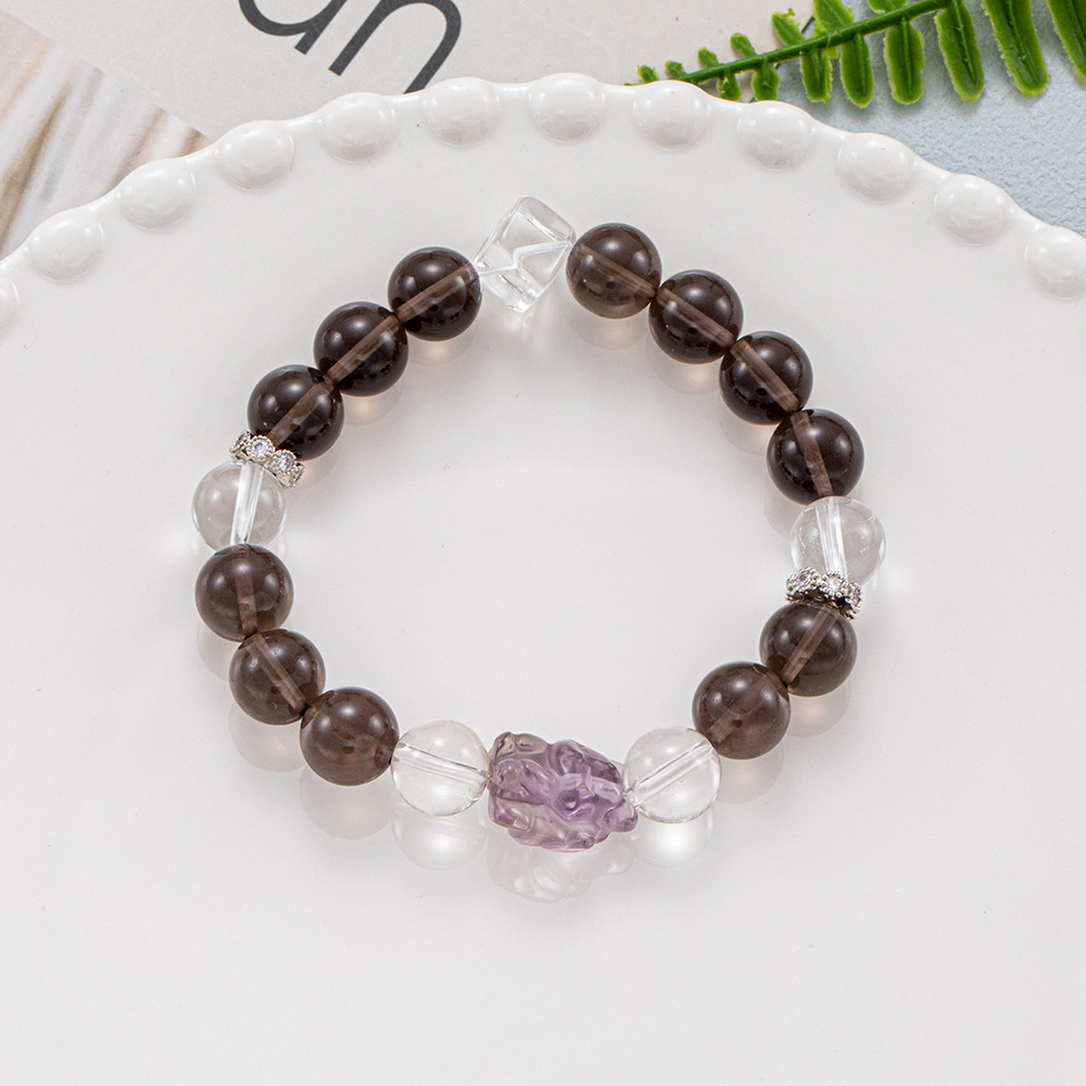 Elegant Natural Teacolored Quartz Wrist Accessory