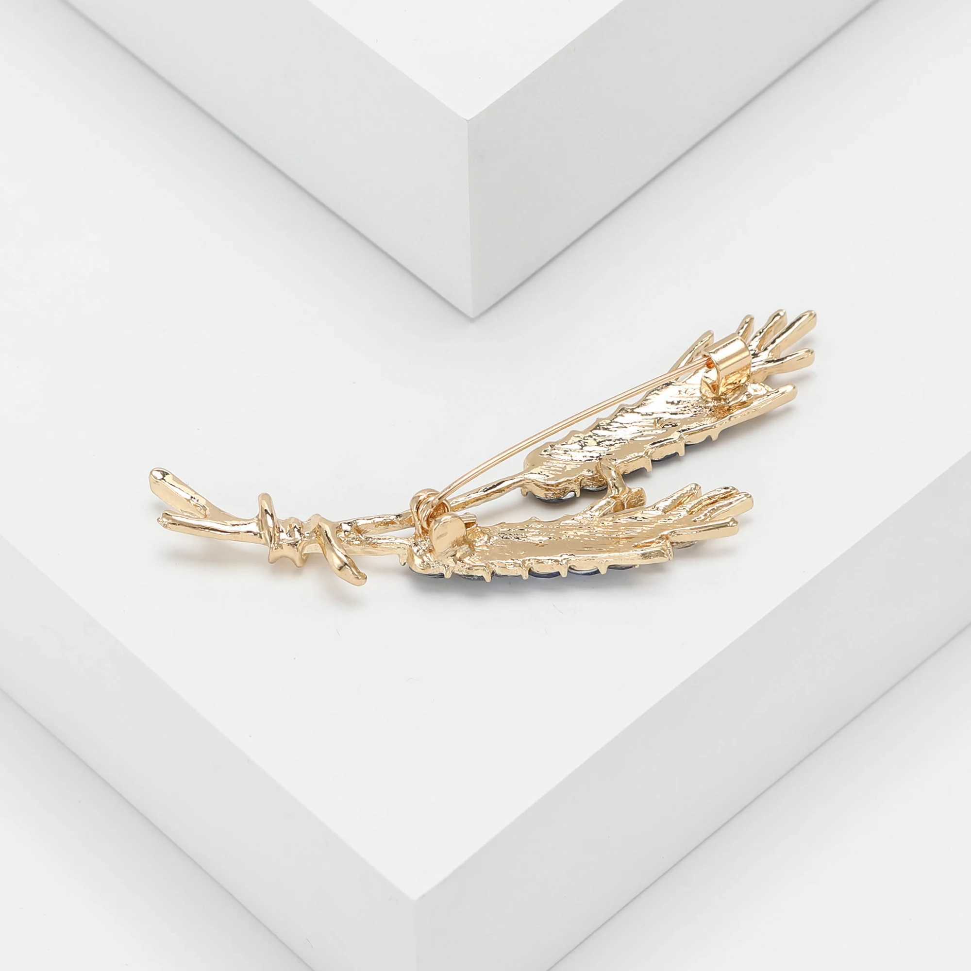 BeautBerry 10pcs Women Rhinestone Ear of Wheat Brooches Plant Pins 5color Unisex Office Party Casual Accessories Gifts J251115