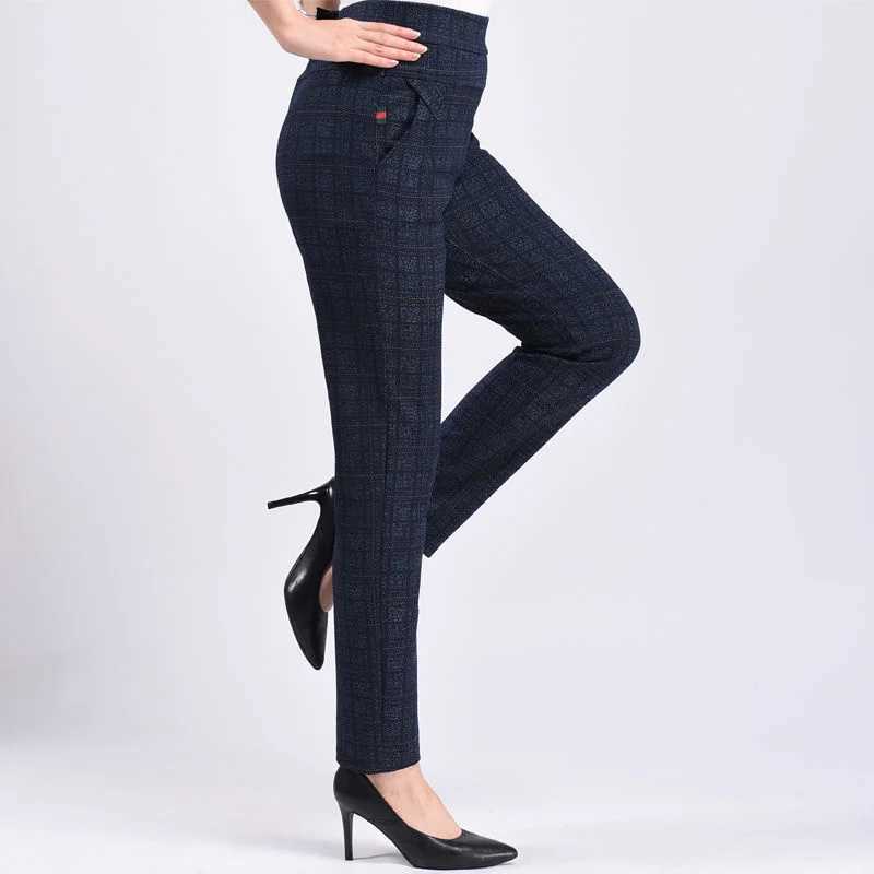 Pants Women2025Autumn Winter New Fleece Thick MiddleAged Elderly Ladies Casual Trousers Mother High Waist Straight Pants FemaleT251025