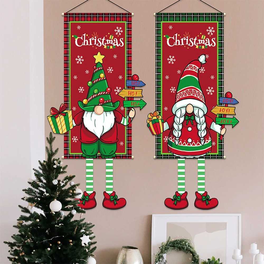 Runtowo 2025 Christmas Hanging Flag Banner Christmas Decorations For Home Christmas Door Ornaments Santa Claus Snowman Gifts C251024