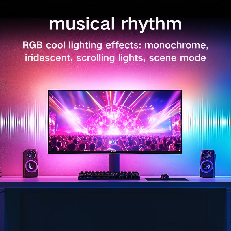 Monitor Sync RGBIC Lighting - 3-Sided/4-Sided LED Strips with 5V USB Compatibility163---TPDD