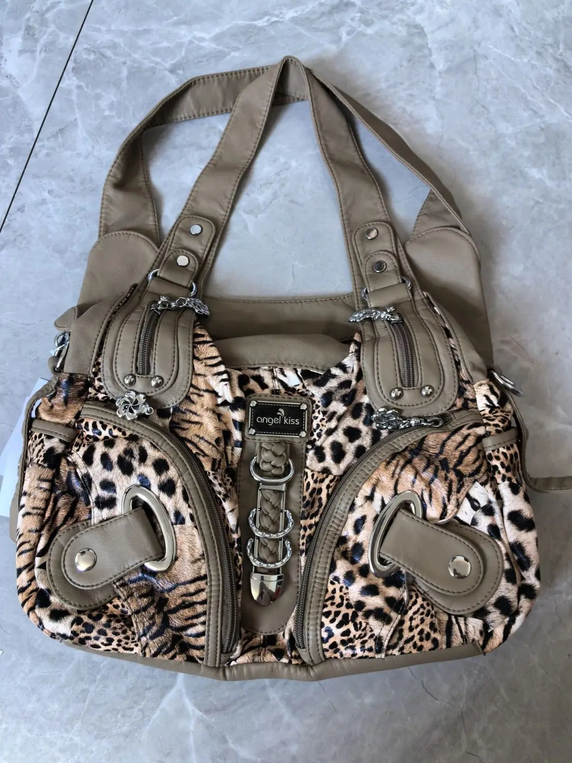 Retro Leopard Print Tote Largecapacity Underarm Shoulder Crossbody Bags for Women 251018