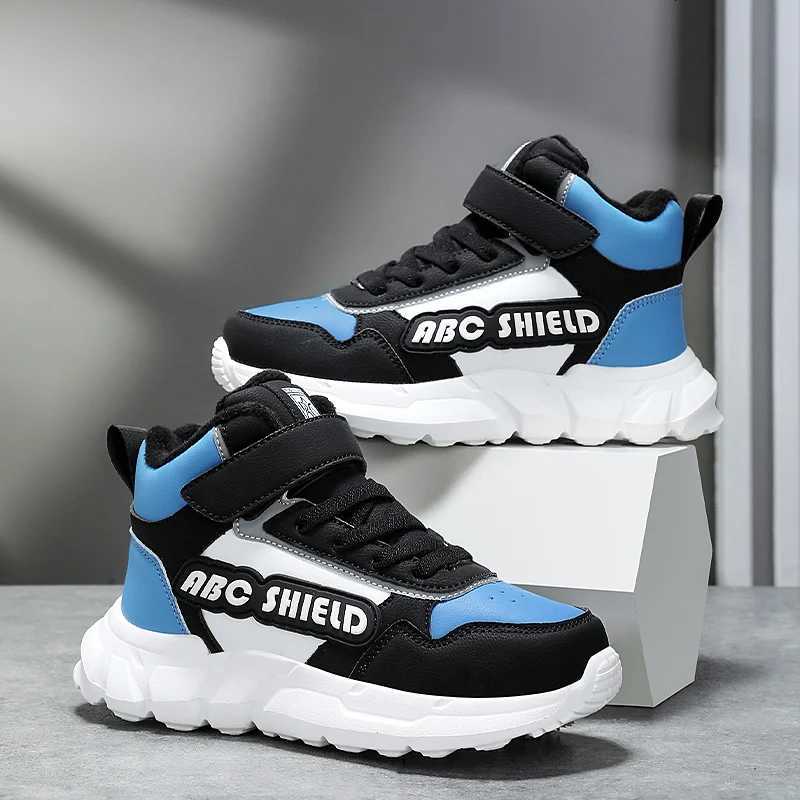 Autumn Winter Children Shoes Boys High Top Sneaker Warm Plush Kids Cotton Shoes Casual Sports Daily Boys Sneaker 4 To 12 YearsT251025