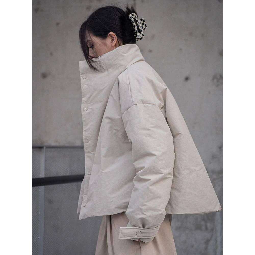 Apricot Big Size Warm Cotton-Padded Coat Long Sleeve Loose Fit Women Parkas Fashion Tide New Autumn Winter 2025