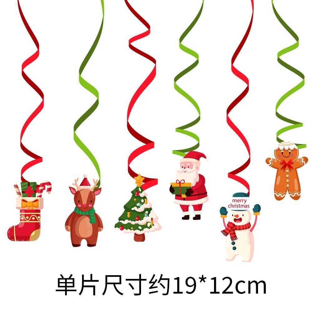 Merry Christma Banner 3m Red Green Merry Christmas Candy Spiral Hangings New Year Party Decoration Banner Christmas Home Decor C251024