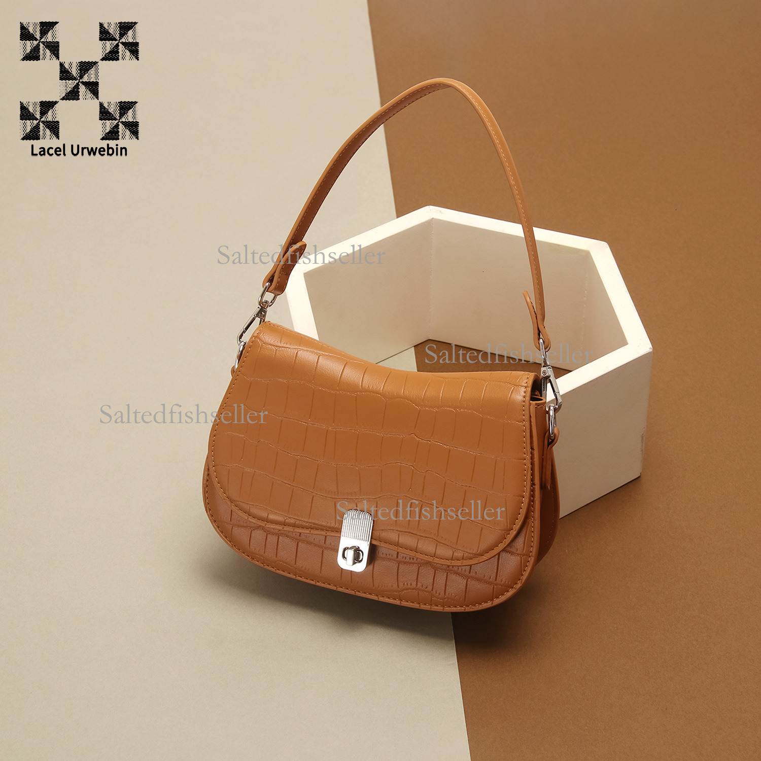 Lacel Urwebin Designer New Women's Single Shoulder Underarm Bag Luxury Fashion Versatile High End Crossbody Bag Metal Buckle Flip Commuter Busine