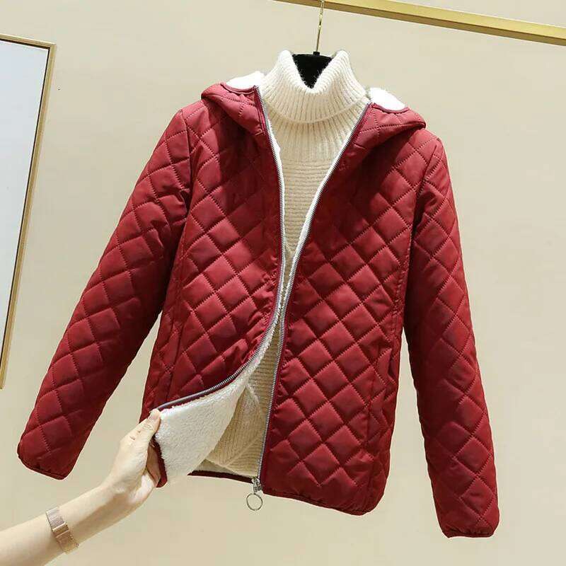 Black 2025 New Winter Female Korean Fleece Cotton Outcoat Padded Jacket Women Coat Thicken Hooded Parka Ladies Coats Designer Women