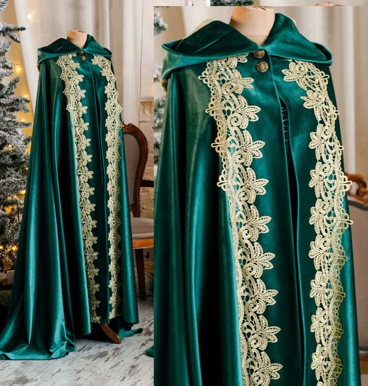 Vintage Appliques Christmas Long Wrap Wedding Cape Bride Photo Cloak Accessories For Wedding Dress Custom Made