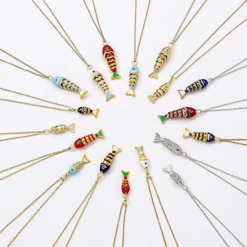 Exquisite Ocean Small Fish Pendant Necklace For Women Stainless Steel Personalized Collarbone Chain Cute Jewelry Gift 251023
