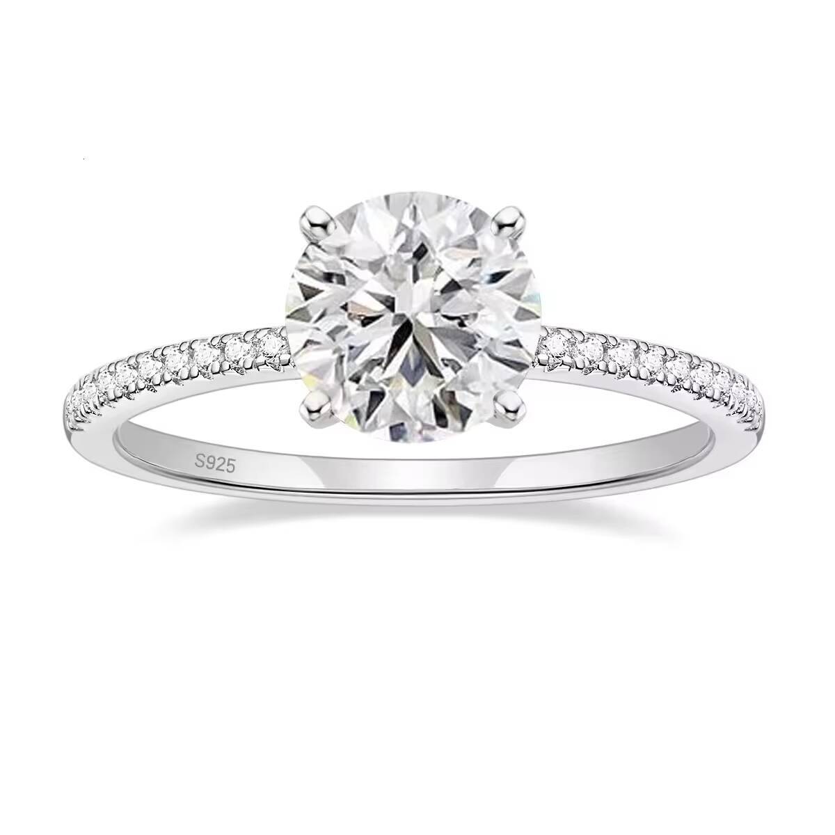Tempusort Engagement Ring 12CT Moissanite 925 Sterling Silver Jewelry Wholesale Fine Jewelry Ring