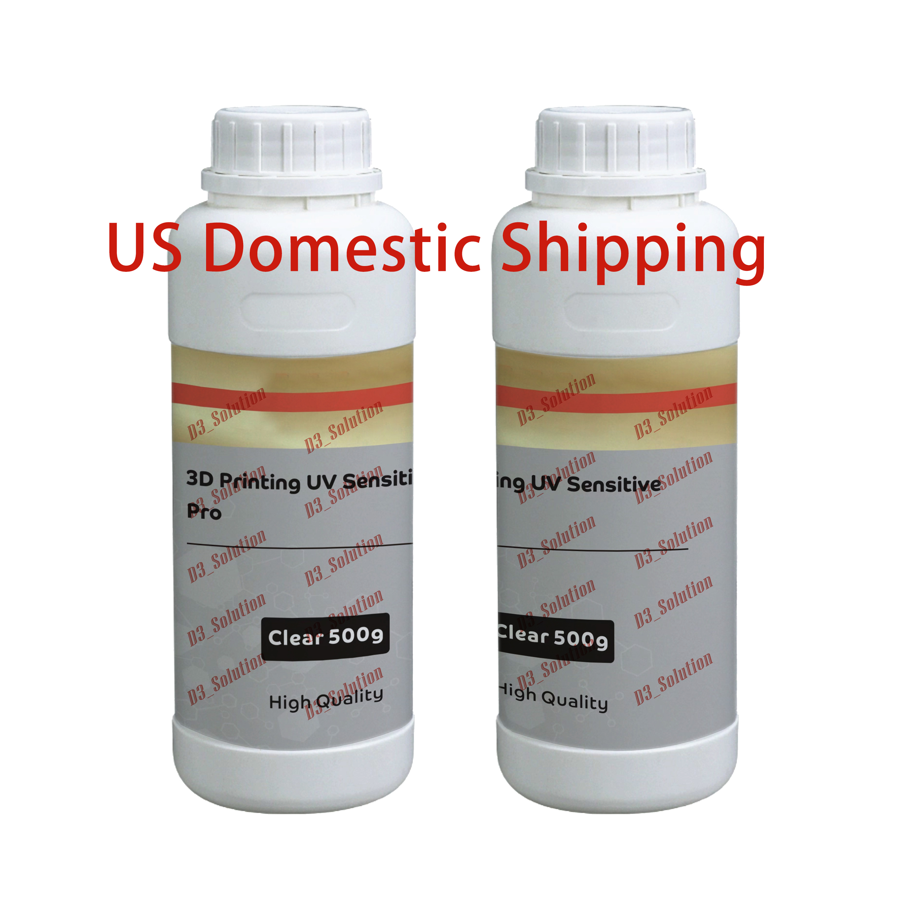 D3 Solution 3D Printing Resin Clear 1L Clean Raw Materials Pro US Domestic Local Shipping No Customs issues