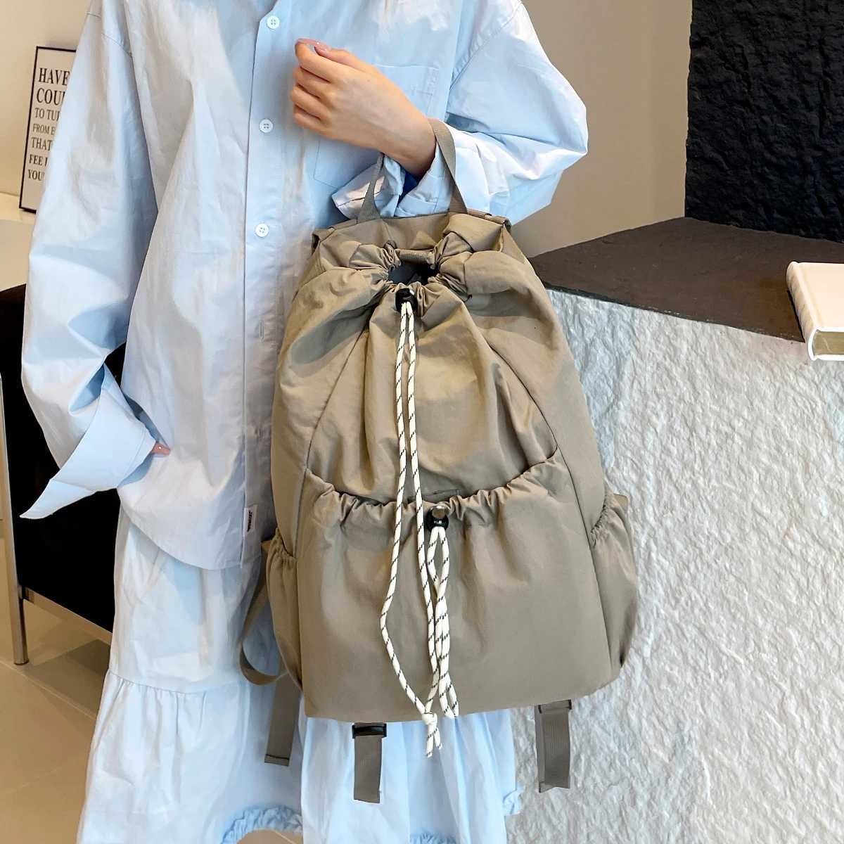 Lightweight Drawstring Backpack Sports Mountaineering Fitness Storage Backpack Mens Niche Travel College Student Bag Womens Fishing Camping Outdoor W2