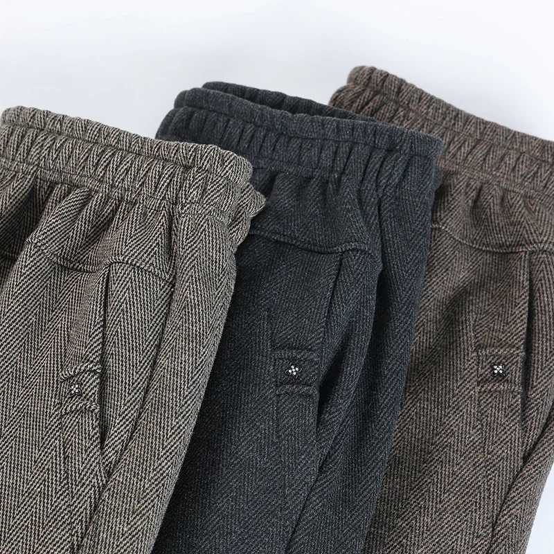 High Quality Woolen Straight Trousers Women Autumn Winter Oversize 6XL High Waist Pants Fleece Thicken Warm Casual Pants FemaleT251025
