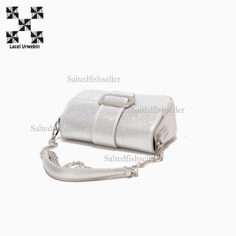 Lacel Urwebin Designer Luxury Women's Handbag New Fashion Trend Rhinestone Dinner Bag Mini Versatile One Shoulder Slanted Chain Small Square Bag