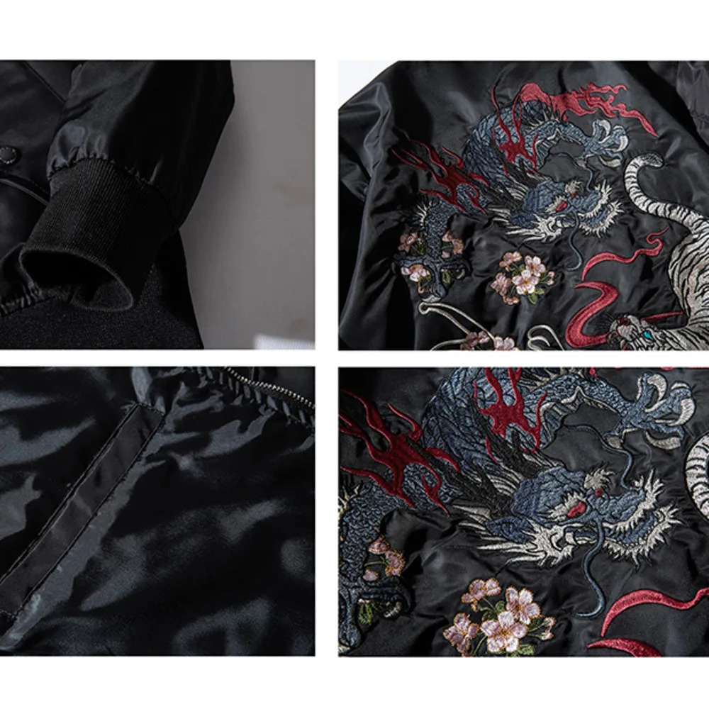 Sukajan Bomber Jacket Men Yokosuka Souvenir Japan Anime Embroidered MA1 Coat Dragon Tiger Boys Baseball Clothes Spring Autumn 251023