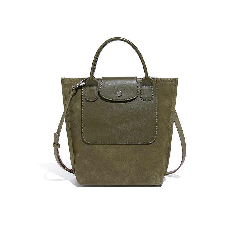 French Style Dragon Embroidered REPLAY Bucket Niche Design High-end Patchwork Suede Shoulder Crossbody Tote Bag