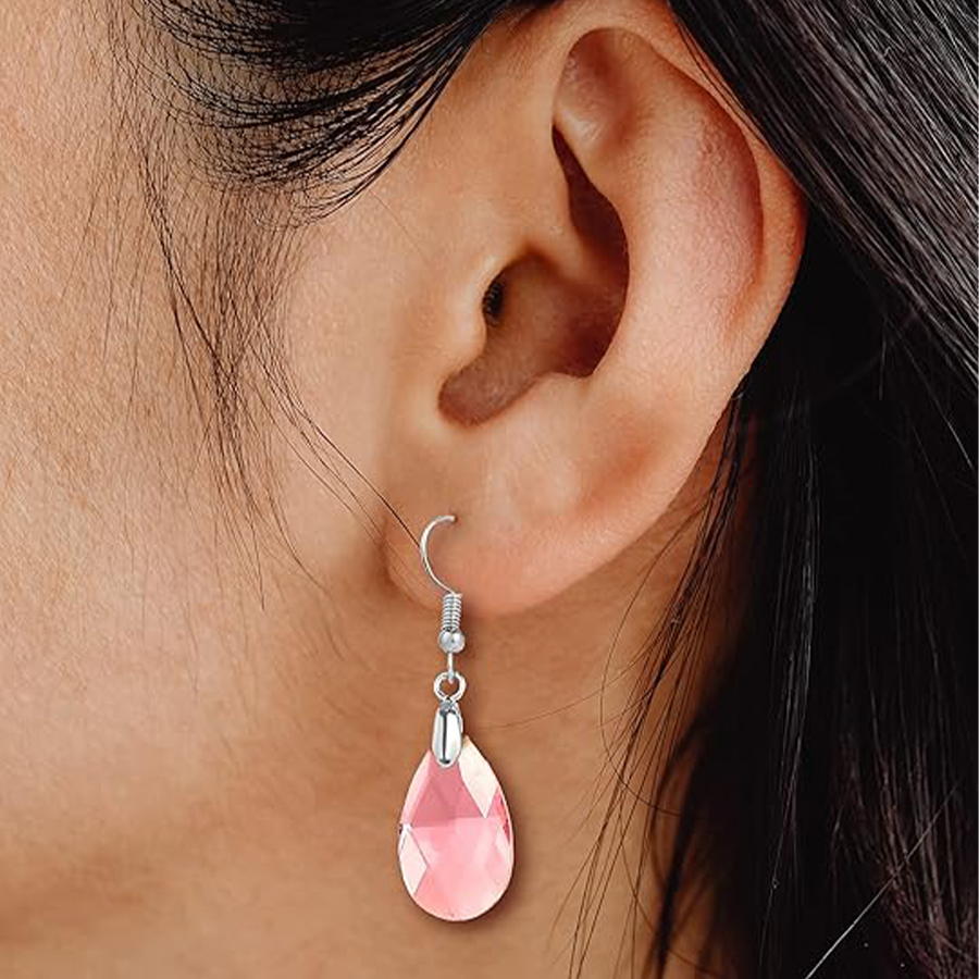 6 Pairs Leverback Dangle Earrings Set Earring Multicolor Tear Drop Cubic Zirconia Drop Earrings For Women