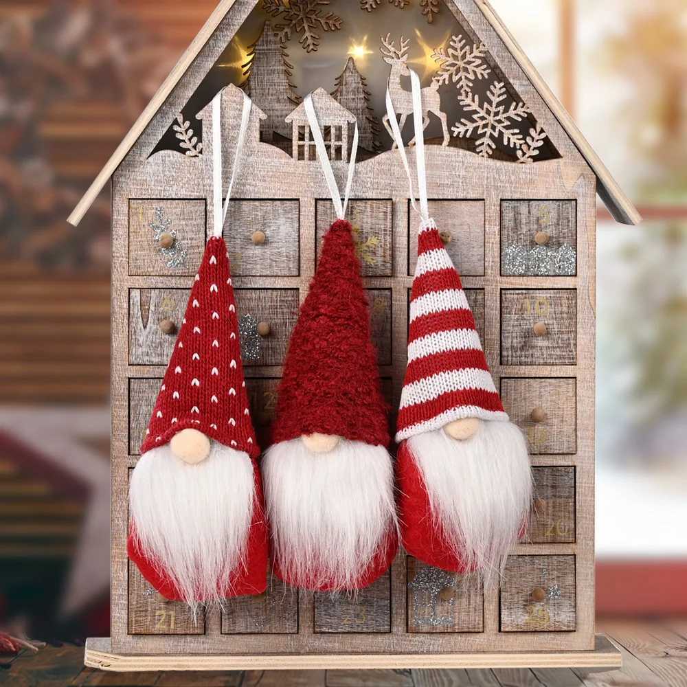 3Pcslot Christmas Elf Doll Pendant Merry Christmas Decorations for Home Xmas Tree Ornament Navidad Natal New Year 2022 C251024