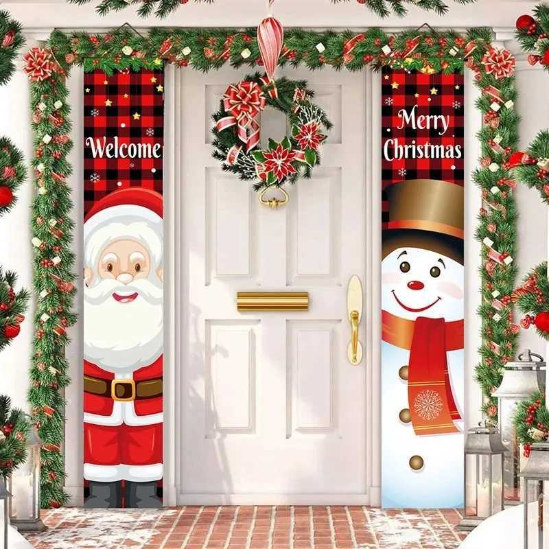 Santa Claus Christmas Door Banner Merry Christmas Decorations for Home 2024 Christmas Ornament Xmas Navidad Gift New Year 2025 C251024