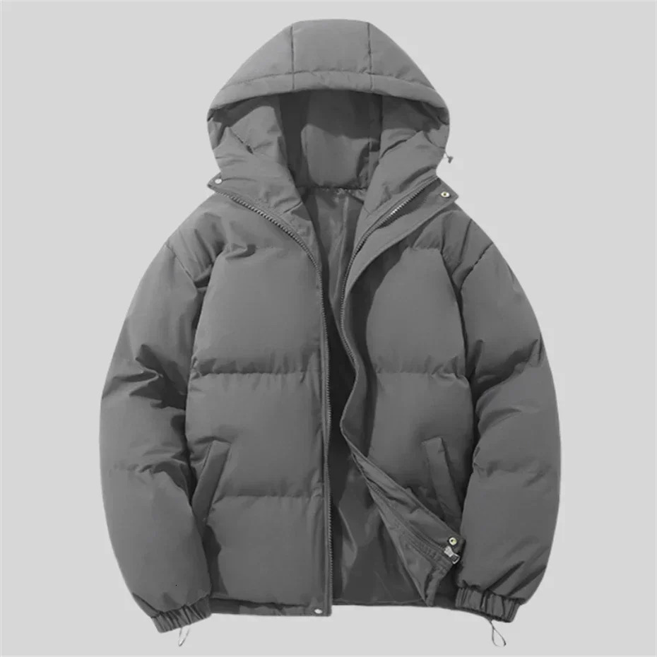 Oversized Mens Winter Fleece Jackets Parkas Hooded Zipper Jackets for Men Thick Warm Casual Pink Jackets Coats Mens Clothing 251020