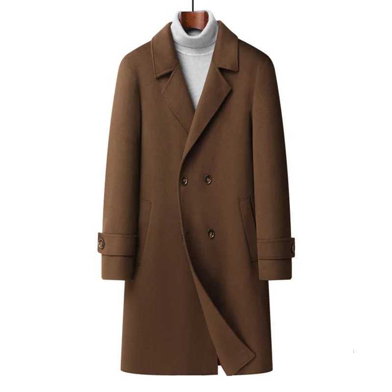 New Winter Men Doublebreasted Overcoats Business Casual Woolen Coats Quality Thicker Warm Cashmere Trench Coats Long Jackets 3XT251025