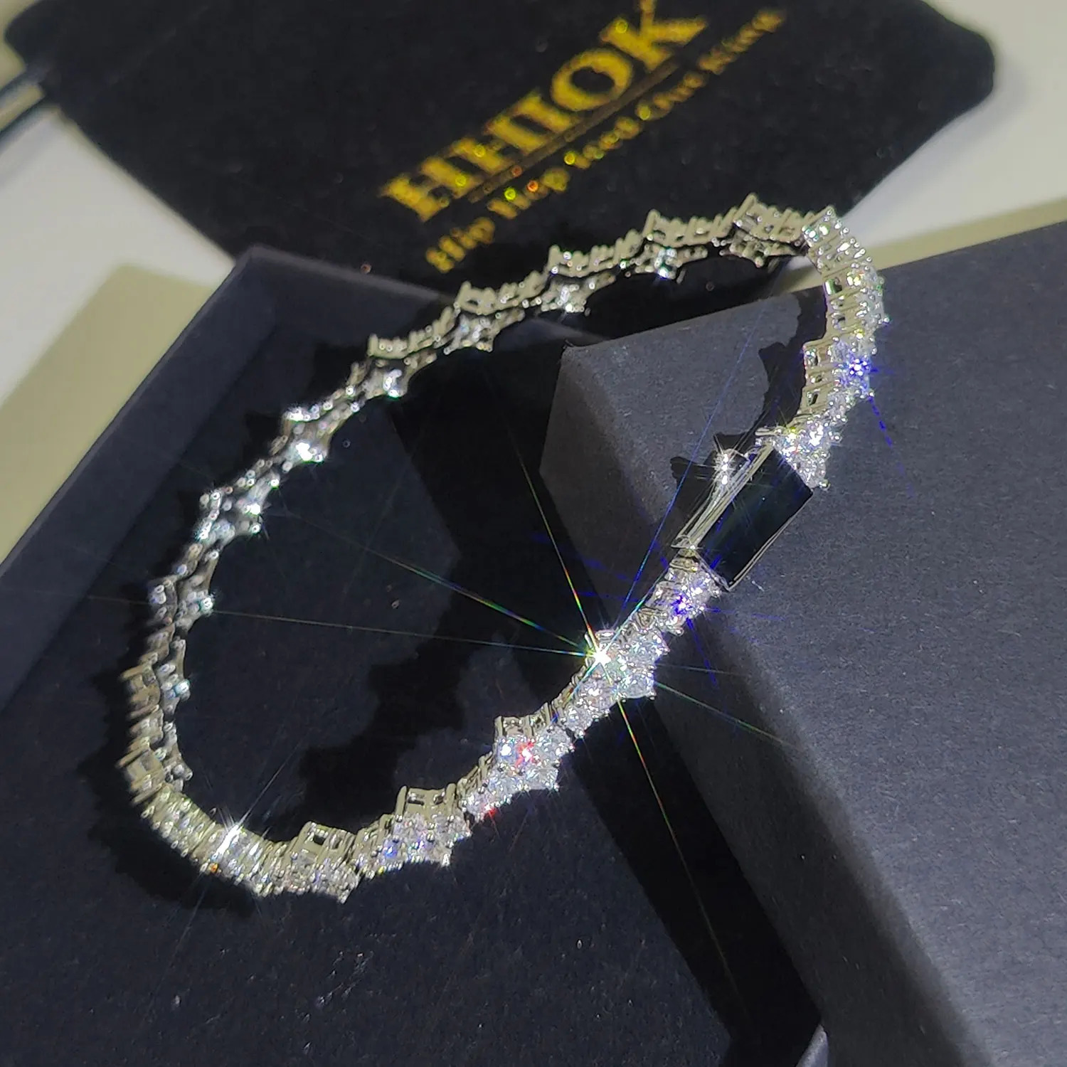 Hip Hop Jewelry Cubic Zirconia Tennis Chain Iced Out Bracelet Plated Bling Custom Made Jewellery Custom Name Laser Drop 251023
