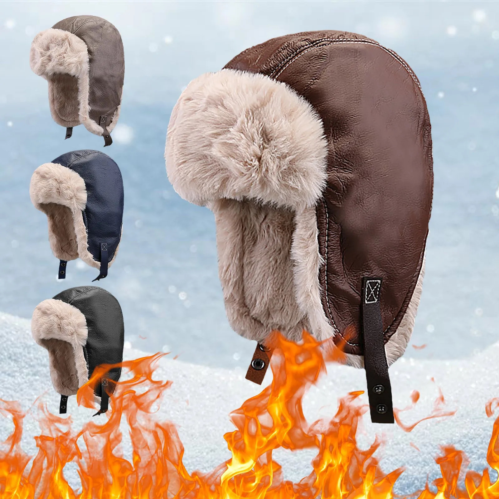 Autumn And Winter Thick And Warm Lei Feng Hat Female Couple With Velvet Ear Couple Riding Cold Pilot Winter Work Hats For Men 251024