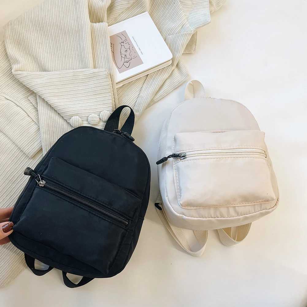 Fashion Solid Color Backpack Women Nylon Knapsack Preppy Style Mini Rucksacks W251025