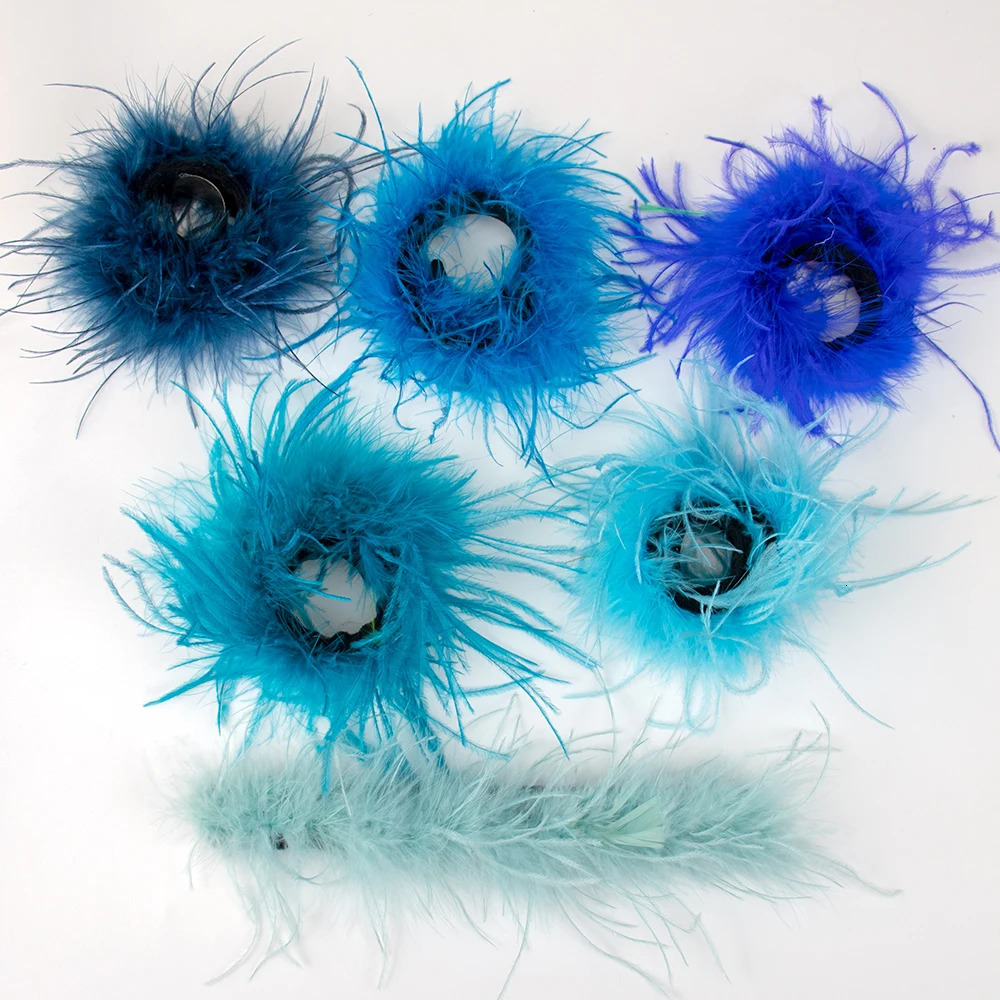 12PCS Orange Ostrich Feather Cuffs Womens Wrist and Ankle Feather Wristbands Fashion Clothing Accessories Feather Cufflinks 251023