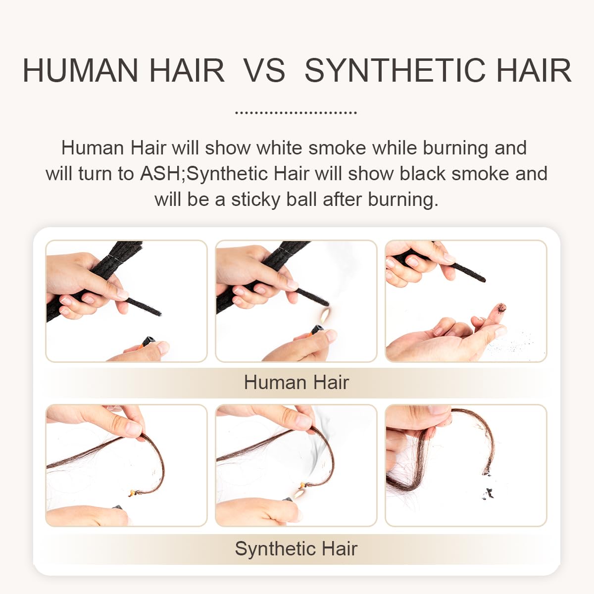 Handmade Dreadlock Braid Hair 10 Strands Real Human Hair 06cm Thickness 4-18 Inch Soft Dreadlocks Can Be Dyed Bleached for Men Women