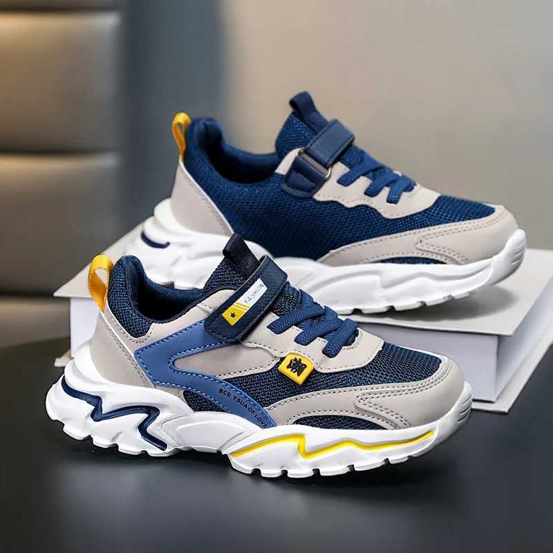 Kid Sneakers Sport Shoes for Boys Fashion Leather Children Breathable Mesh Comfort Shoes Casual Walking Outdoor Running ShoesT251025