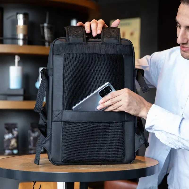 HK Business Backpack for Men Waterproof AntiTheft 156 Laptop Backpack Casual Large Capacity Expandable Travel Bag Short Trip W251025