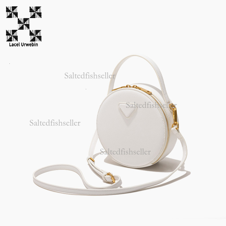 Lacel Urwebin Fashion Designer Women's Round Pass Handbag Luxury Trendy Brand New Simple Daily Versatile Solid Color Shoulder Bag Makeup Bag