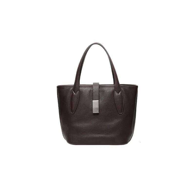 Women Large Capacity Commuter Vegetable Bucket Handbag Genuine Leather Tote Designer Female Shoulder Bags 251025