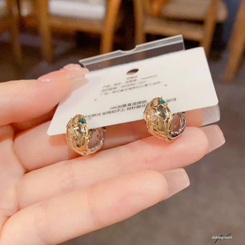 Fashion Snake Earrings: Unique Gold And Sier Color-Block Design, Lightweight High-Quality Jewelry Ddmymon