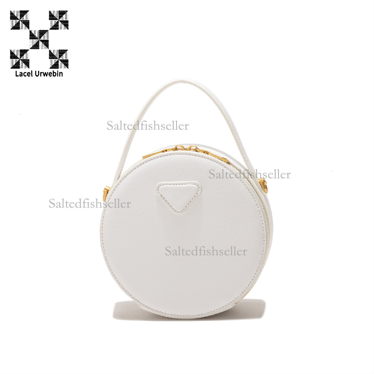 Lacel Urwebin Fashion Designer Women's Round Pass Handbag Luxury Trendy Brand New Simple Daily Versatile Solid Color Shoulder Bag Makeup Bag
