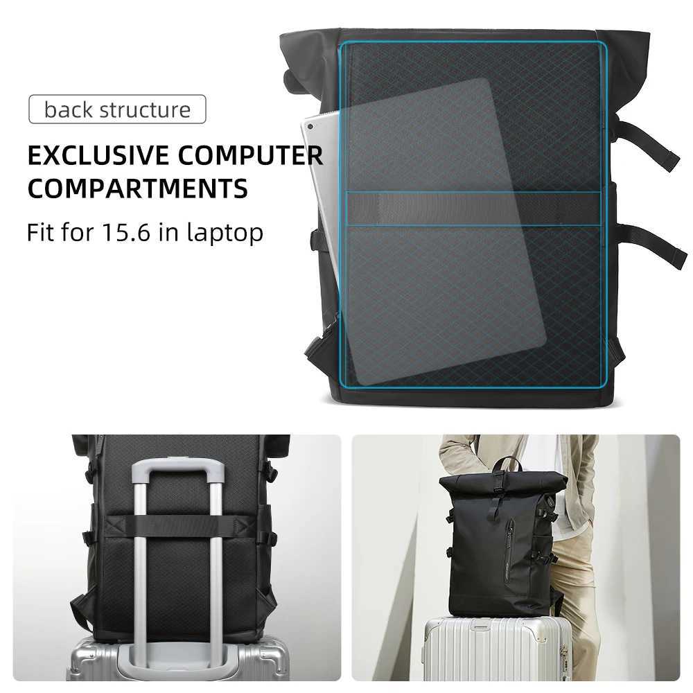 HK Expandable Travel Backpack Men Large Capacity Waterproof 156 Laptop Bag Hiking Rucksack Cycling Daypack Bag with USB Port W251025