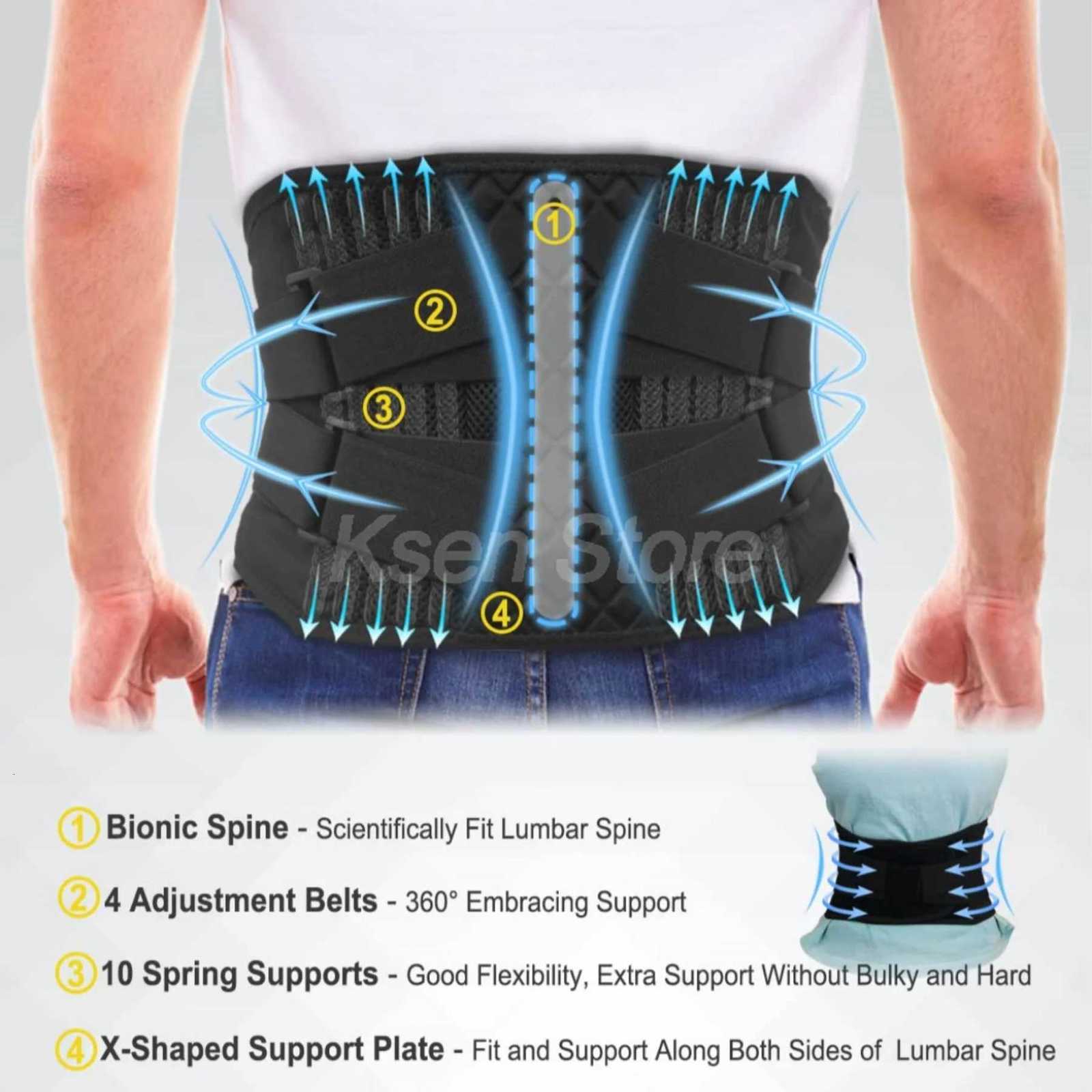 Elastic Waist Support Belt Upgraded Lower Back Support Traction Lumbar Spine Fitness Back Lumbar Support Herniated Disc Sciatica Y251025
