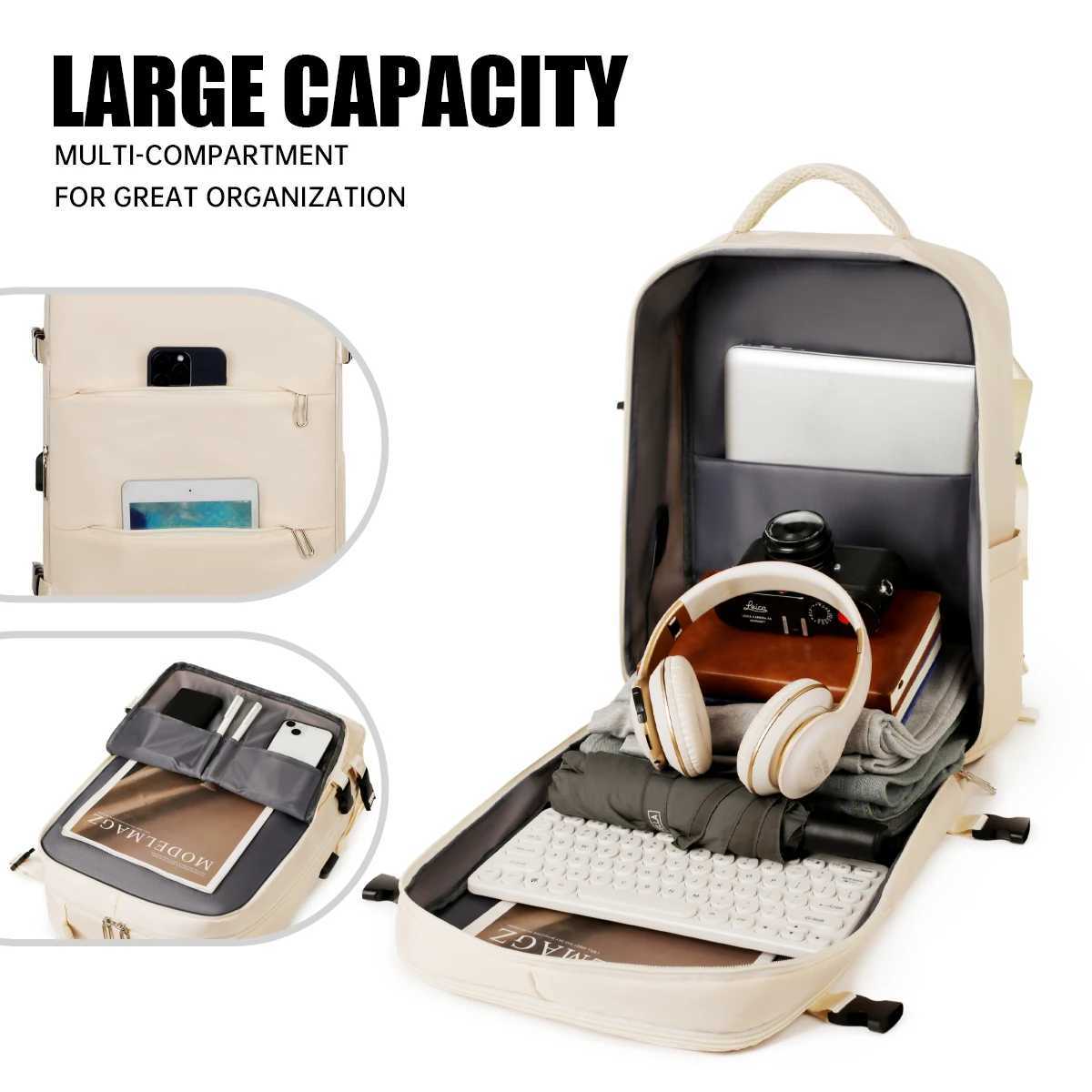 Light Travel Backpack Womens Backpack Travel Mens Outdoor Commuting Large Capacity Junior High School High School Student Bag Computer Bag Business W2