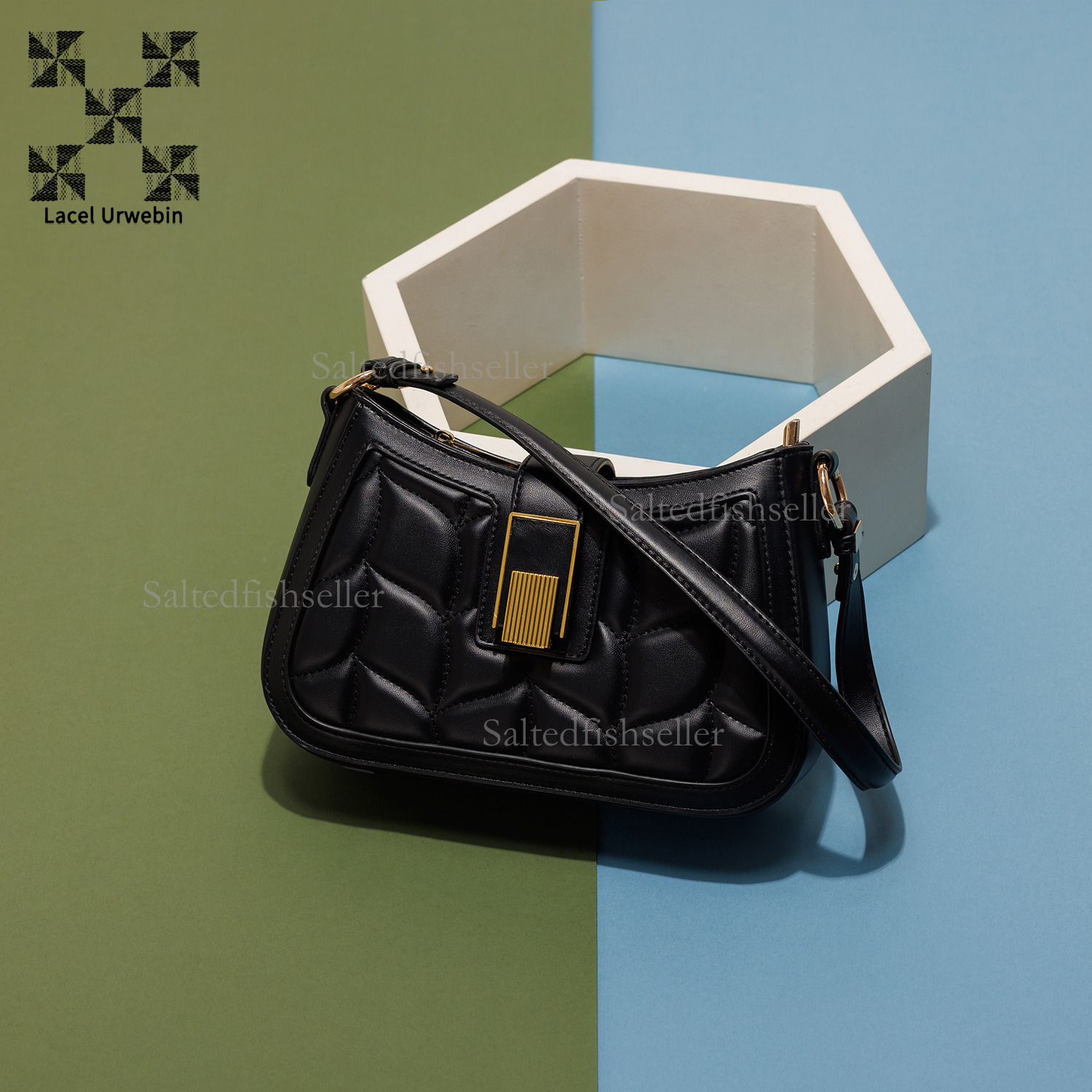Lacel Urwebin Designer Luxury Crocodile Pattern Underarm Shoulder Bag Fashion New Style Niche High-end Commuting Mini Handbag Versatile Metal Crossbod