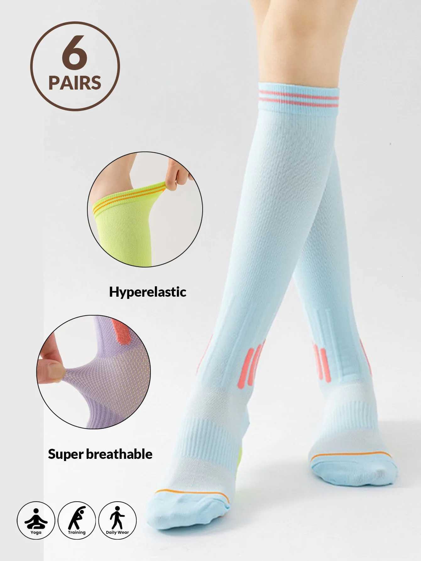 16pairs Compression Sport Socks Running Skipping Yoga Socks Trendy Professional Sports Socks Nursing Athletic Soccer Stocking Y251024