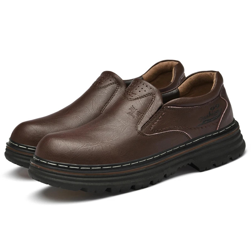 Vintage Style Men Genuine Leather Loafers Soft Rubber Man Casual Shoes NonSlip Leisure Walk Footwear Classic Outdoor Drive Shoe 251023