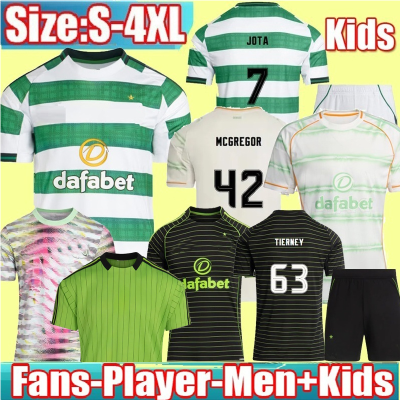 3XL 4XL 25 26 JOTA TIERNEY Limited edition Soccer Jerseys 2025 2026 MCGREGOR CeltsS MCCOWAN Home Away Football Shirt