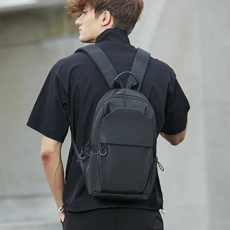 Small Mens Backpacks Sports Outdoor Man School Bag Fashion Oxford Cloth Mini Travel Shoulder Bags for Male 2023 Black Rucksack W251025
