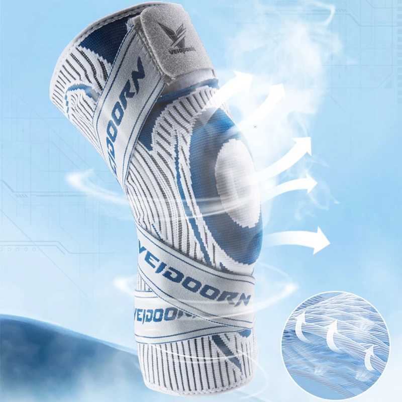 Veidoorn Compression Knee Brace with Straps TPE Pad AntiSlip Silicone Gel Arthritis Support Sports Knee Sleeve for Running Y251024